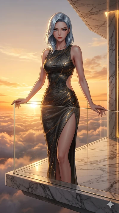 score_9, masterpiece, best quality, ultra-detailed, high-budget anime keyframe, editorial fashion photography, tasteful artistic composition, Korean woman. cowboy shot from the thighs up, character and outfit filling the frame for maximum editorial p