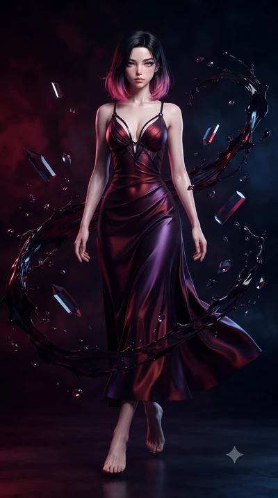 score_9, masterpiece, best quality, ultra-detailed, high-budget anime keyframe, editorial fashion photography, tasteful artistic composition, Korean woman. low angle full-body shot from head to toe showing her feet, filling the entire 9:16 vertical f