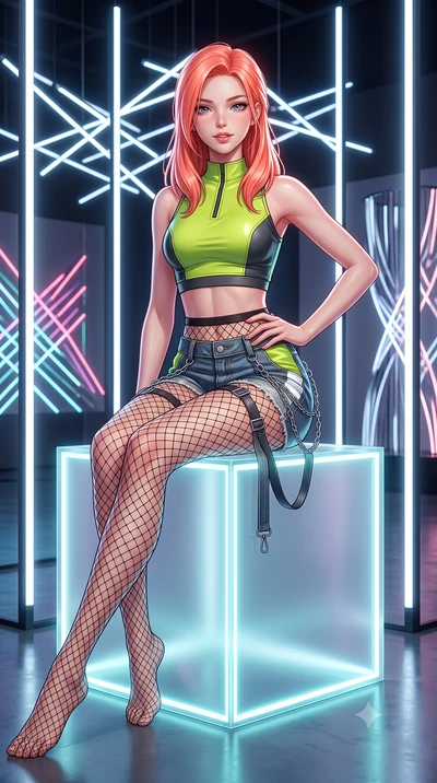 score_9, masterpiece, best quality, ultra-detailed, high-budget anime keyframe, semi-realistic 3D game render, editorial fashion photography, tasteful artistic composition, Japanese woman. close-up cowboy shot from the waist and thighs up, the charac