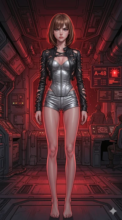 score_9, masterpiece, best quality, ultra-detailed, high-budget anime keyframe, editorial fashion photography, tasteful artistic composition, Caucasian woman, strictly human ears. cowboy shot from the thighs up, character and outfit filling the frame