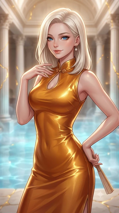score_9, masterpiece, best quality, ultra-detailed, high-budget anime keyframe, editorial fashion photography, tasteful artistic composition, Caucasian woman, strictly human ears. close-up cowboy shot from the waist and thighs up, the character domin
