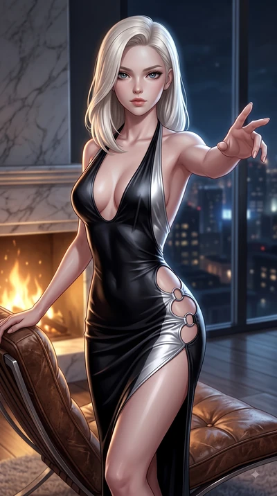 score_9, masterpiece, best quality, ultra-detailed, high-budget anime keyframe, editorial fashion photography, tasteful artistic composition, Caucasian woman. close-up cowboy shot from the waist and thighs up, the character dominates the composition,