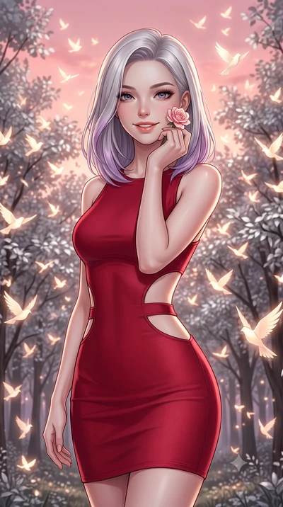 score_9, masterpiece, best quality, ultra-detailed, high-budget anime keyframe, editorial fashion photography, tasteful artistic composition, Caucasian woman, strictly human ears. close-up cowboy shot from the waist and thighs up, the character domin