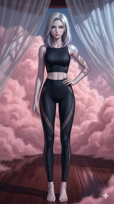 score_9, masterpiece, best quality, ultra-detailed, high-budget anime keyframe, editorial fashion photography, tasteful artistic composition, Caucasian woman, strictly human ears. cowboy shot from the thighs up, character and outfit filling the frame