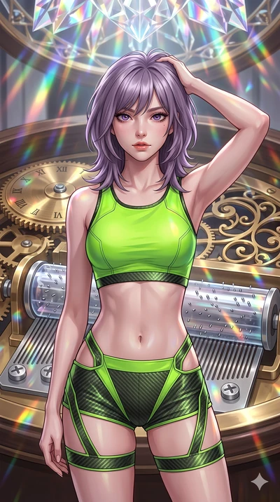 score_9, masterpiece, best quality, ultra-detailed, high-budget anime keyframe, editorial fashion photography, tasteful artistic composition, Japanese woman. close-up cowboy shot from the waist and thighs up, the character dominates the composition, 