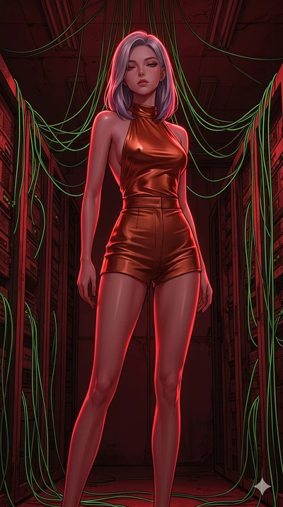 score_9, masterpiece, best quality, ultra-detailed, high-budget anime keyframe, editorial fashion photography, tasteful artistic composition, Caucasian woman, strictly human ears. cowboy shot from the thighs up, character and outfit filling the frame