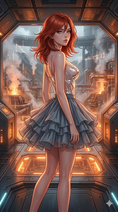 score_9, masterpiece, best quality, ultra-detailed, high-budget anime keyframe, editorial fashion photography, tasteful artistic composition, Korean woman. cowboy shot from the thighs up, character and outfit filling the frame for maximum editorial p