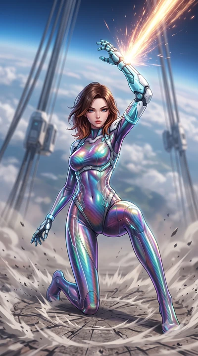 score_9, masterpiece, best quality, ultra-detailed, high-budget anime keyframe, semi-realistic 3D game render, editorial fashion photography, tasteful artistic composition, Korean woman. low angle full-body shot from head to toe showing her feet, fil