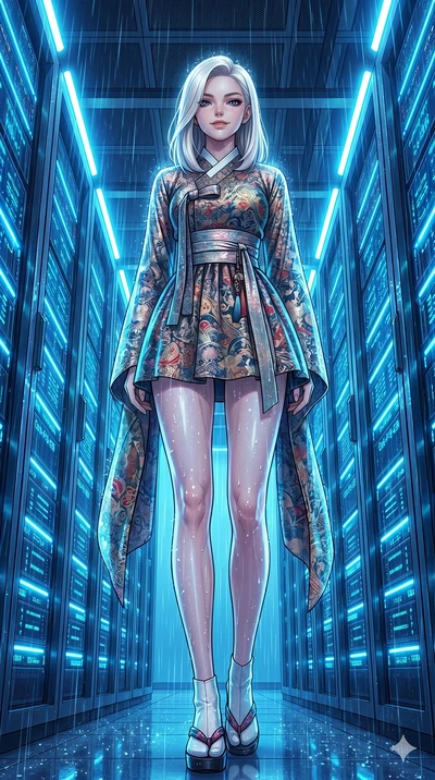 score_9, masterpiece, best quality, ultra-detailed, high-budget anime keyframe, editorial fashion photography, tasteful artistic composition, Caucasian woman, strictly human ears. low angle full-body shot from head to toe showing her feet, filling th
