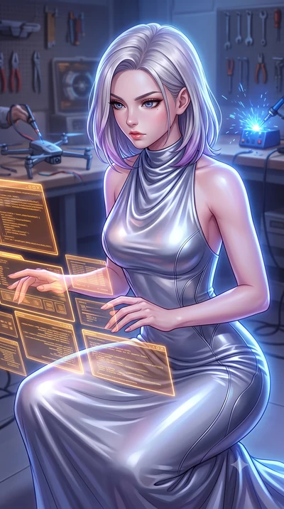 score_9, masterpiece, best quality, ultra-detailed, high-budget anime keyframe, editorial fashion photography, tasteful artistic composition, Caucasian woman, strictly human ears. close-up cowboy shot from the waist and thighs up, the character domin