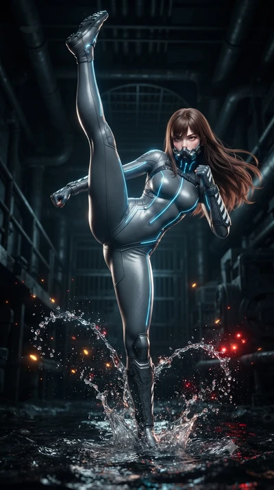 score_9, masterpiece, best quality, ultra-detailed, high-budget anime keyframe, editorial fashion photography, tasteful artistic composition, Korean woman. low angle full-body shot from head to toe showing her feet, filling the entire 9:16 vertical f