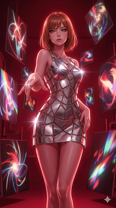 score_9, masterpiece, best quality, ultra-detailed, high-budget anime keyframe, editorial fashion photography, tasteful artistic composition, Caucasian woman, strictly human ears. cowboy shot from the thighs up, character and outfit filling the frame