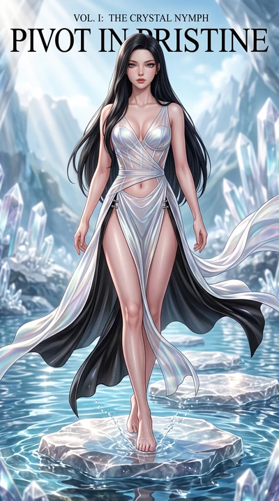 score_9, masterpiece, best quality, ultra-detailed, high-budget anime keyframe, semi-realistic 3D game render, editorial fashion photography, tasteful artistic composition, Korean woman. low angle full-body shot from head to toe showing her feet, fil