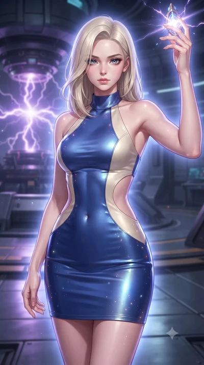 score_9, masterpiece, best quality, ultra-detailed, high-budget anime keyframe, editorial fashion photography, tasteful artistic composition, realistic cosplay photography, Caucasian woman, strictly human ears. close-up cowboy shot from the waist and