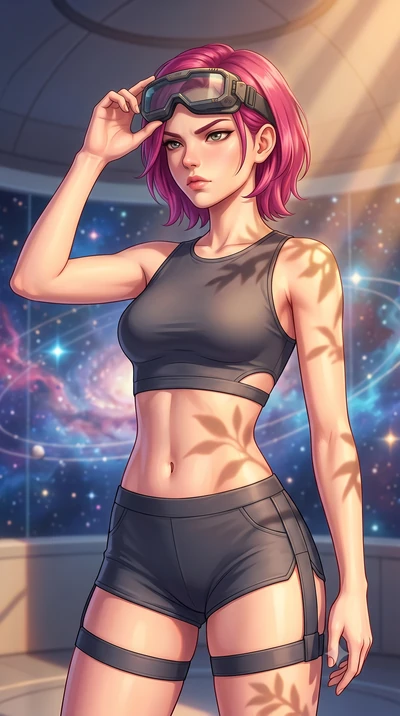 score_9, masterpiece, best quality, ultra-detailed, high-budget anime keyframe, editorial fashion photography, tasteful artistic composition, Caucasian woman, strictly human ears. close-up cowboy shot from the waist and thighs up, the character domin