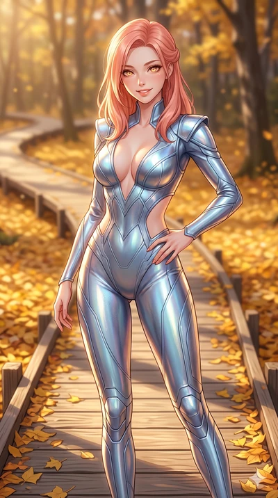 score_9, masterpiece, best quality, ultra-detailed, high-budget anime keyframe, vibrant anime aesthetic, Japanese woman. cowboy shot from the thighs up, character and outfit filling the frame for maximum presence. She is posing with a warm, inviting 