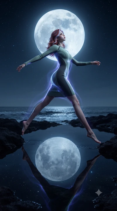 score_9, masterpiece, best quality, ultra-detailed, high-budget anime keyframe, editorial fashion photography, tasteful artistic composition, Caucasian woman, strictly human ears. low angle full-body shot from head to toe showing her feet, filling th