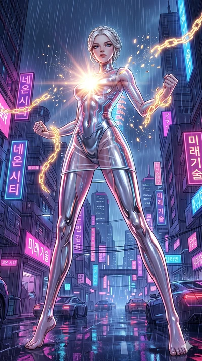 score_9, masterpiece, best quality, ultra-detailed, High-budget Anime Keyframe, vibrant colors, fluid line-art, expressive lighting, cinematic composition, Ufotable-style visual effects, top-tier animation quality, Caucasian woman with pale skin, blo