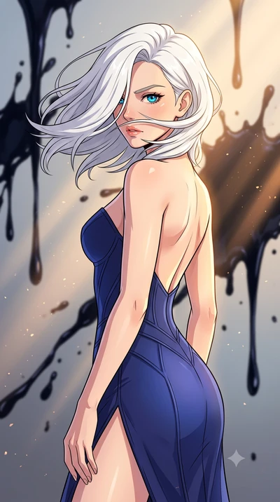 score_9, masterpiece, best quality, ultra-detailed, high-budget anime keyframe, clean line-art, cel-shading, Caucasian woman, strictly human ears. close-up cowboy shot from the waist and thighs up, the character dominates the composition, filling the