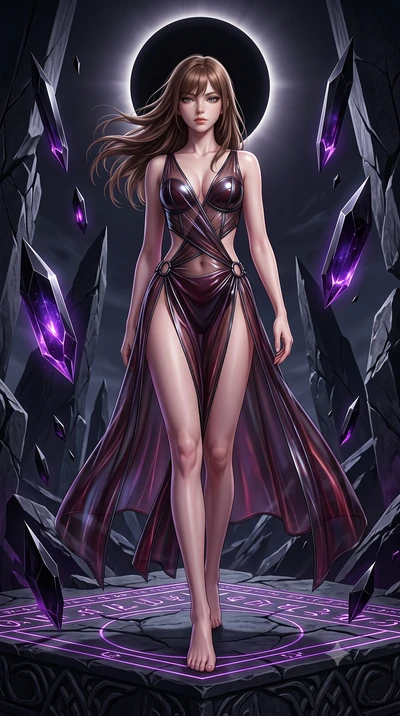 score_9, masterpiece, best quality, ultra-detailed, high-budget anime keyframe, semi-realistic 3D game render, editorial fashion photography, tasteful artistic composition, Korean woman. low angle full-body shot from head to toe showing her feet, fil