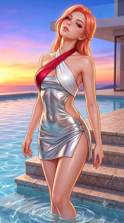 score_9, masterpiece, best quality, ultra-detailed, high-budget anime keyframe, semi-realistic 3D game render, editorial fashion photography, tasteful artistic composition, Japanese woman. close-up cowboy shot from the waist and thighs up, the charac