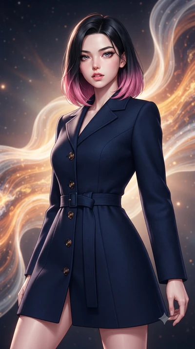 score_9, masterpiece, best quality, ultra-detailed, high-budget anime keyframe, editorial fashion photography, tasteful artistic composition, Korean woman. close-up cowboy shot from the waist and thighs up, the character dominates the composition, fi