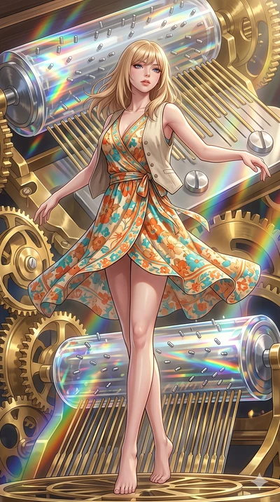 score_9, masterpiece, best quality, ultra-detailed, high-budget anime keyframe, editorial fashion photography, tasteful artistic composition, Japanese woman. low angle full-body shot from head to toe showing her feet, filling the entire 9:16 vertical