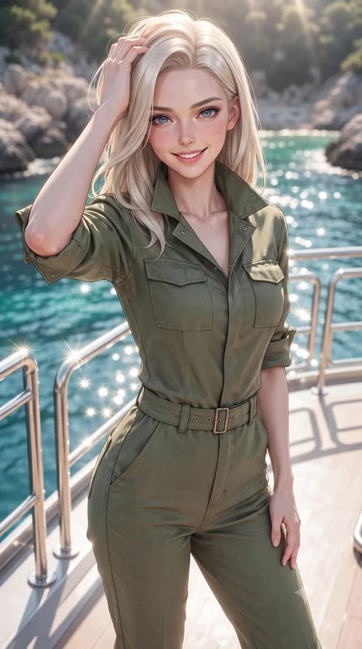 score_9, masterpiece, best quality, ultra-detailed, high-budget anime keyframe, editorial fashion photography, tasteful artistic composition, Caucasian woman. close-up cowboy shot from the waist and thighs up, the character dominates the composition,
