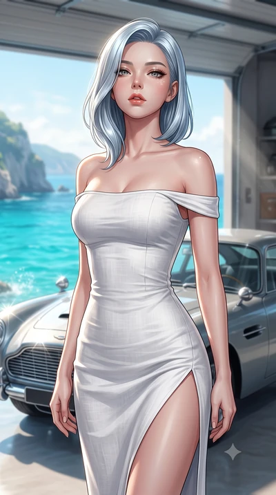 score_9, masterpiece, best quality, ultra-detailed, high-budget anime keyframe, editorial fashion photography, tasteful artistic composition, Korean woman. close-up cowboy shot from the waist and thighs up, the character dominates the composition, fi