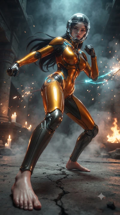 score_9, masterpiece, best quality, ultra-detailed, high-budget anime keyframe, editorial fashion photography, tasteful artistic composition, Korean woman. low angle full-body shot from head to toe showing her feet, filling the entire 9:16 vertical f