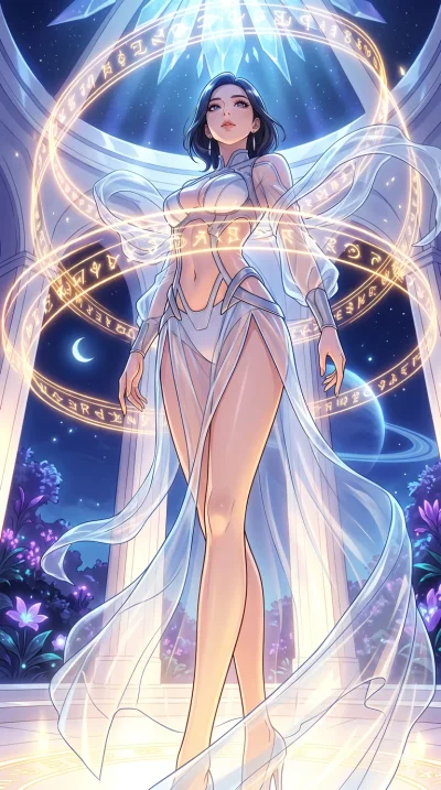 score_9, masterpiece, best quality, ultra-detailed, High-budget Anime Keyframe, vibrant colors, fluid line-art, expressive lighting, cinematic composition, Ufotable-style visual effects, top-tier animation quality, Korean woman with idol-like refined