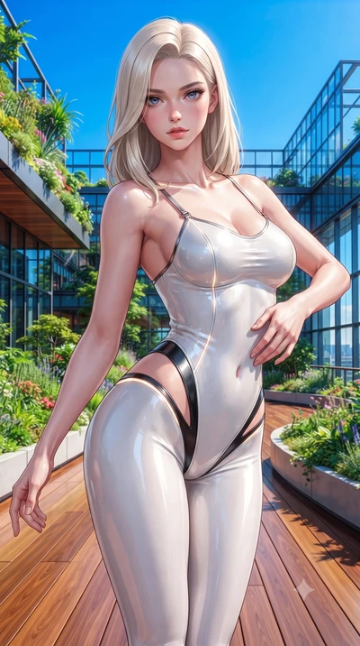 score_9, masterpiece, best quality, ultra-detailed, high-budget anime keyframe, editorial fashion photography, tasteful artistic composition, Caucasian woman. close-up cowboy shot from the waist and thighs up, the character dominates the composition,