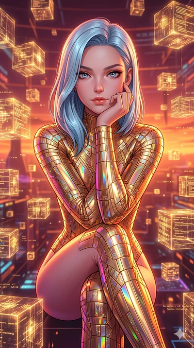 score_9, masterpiece, best quality, ultra-detailed, high-budget anime keyframe, editorial fashion photography, tasteful artistic composition, Korean woman. cowboy shot from the thighs up, character and outfit filling the frame for maximum editorial p