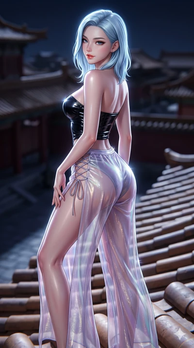 Korean woman. close-up cowboy shot from the waist and thighs up, the characte.