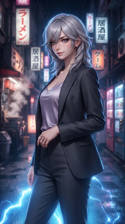 score_9, masterpiece, best quality, ultra-detailed, high-budget anime keyframe, editorial fashion photography, tasteful artistic composition, Japanese woman. close-up cowboy shot from the waist and thighs up, the character dominates the composition, 
