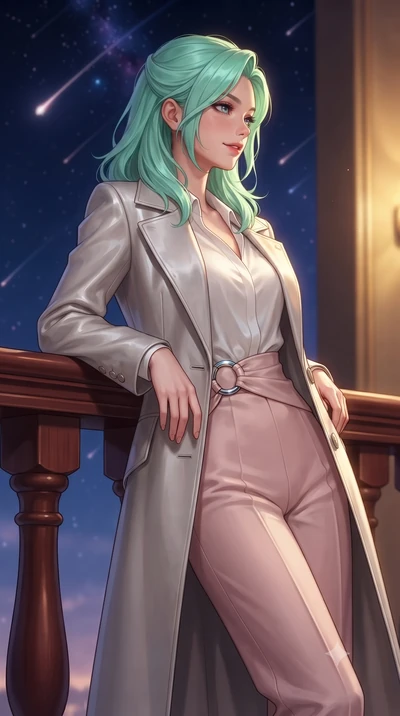 score_9, masterpiece, best quality, ultra-detailed, high-budget anime keyframe, editorial fashion photography, tasteful artistic composition, Japanese woman. close-up cowboy shot from the waist and thighs up, the character dominates the composition, 