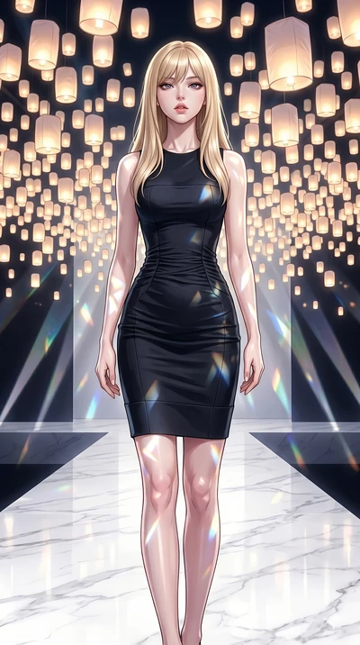 score_9, masterpiece, best quality, ultra-detailed, high-budget anime keyframe, editorial fashion photography, tasteful artistic composition, Japanese woman. cowboy shot from the thighs up, character and outfit filling the frame for maximum editorial