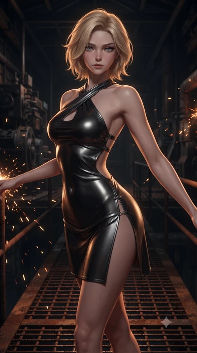 score_9, masterpiece, best quality, ultra-detailed, high-budget anime keyframe, editorial fashion photography, tasteful artistic composition, Caucasian woman. close-up cowboy shot from the waist and thighs up, the character dominates the composition,