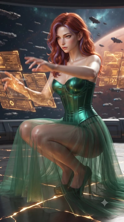 score_9, masterpiece, best quality, ultra-detailed, high-budget anime keyframe, editorial fashion photography, tasteful artistic composition, realistic cosplay photography, Caucasian woman, strictly human ears. close-up cowboy shot from the waist and