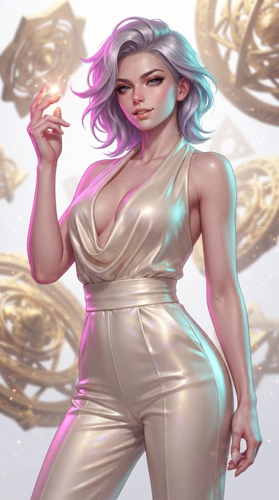score_9, masterpiece, best quality, ultra-detailed, high-budget anime keyframe, editorial fashion photography, tasteful artistic composition, realistic cosplay photography, Caucasian woman, strictly human ears. close-up cowboy shot from the waist and