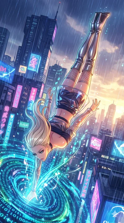 score_9, masterpiece, best quality, ultra-detailed, High-budget Anime Keyframe, vibrant colors, fluid line-art, expressive lighting, cinematic composition, Ufotable-style visual effects, top-tier animation quality, Caucasian woman with pale skin, blo