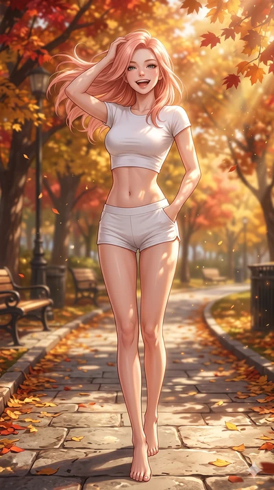 score_9, masterpiece, best quality, ultra-detailed, high-budget anime keyframe, vibrant anime aesthetic, Japanese woman. low angle full-body shot from head to toe showing her feet, filling the entire 9:16 vertical frame with her statuesque presence, 