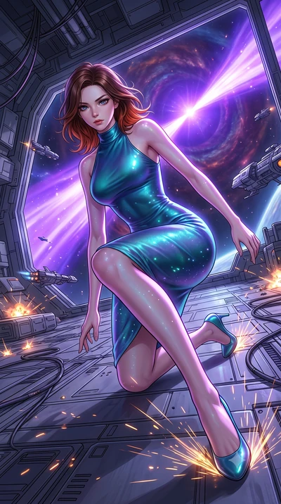 score_9, masterpiece, best quality, ultra-detailed, high-budget anime keyframe, editorial fashion photography, tasteful artistic composition, Korean woman. low angle full-body shot from head to toe showing her feet, filling the entire 9:16 vertical f
