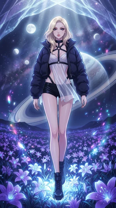 score_9, masterpiece, best quality, ultra-detailed, High-budget Anime Keyframe, vibrant colors, fluid line-art, expressive lighting, cinematic composition, Ufotable-style visual effects, top-tier animation quality, Caucasian woman with pale skin, blo