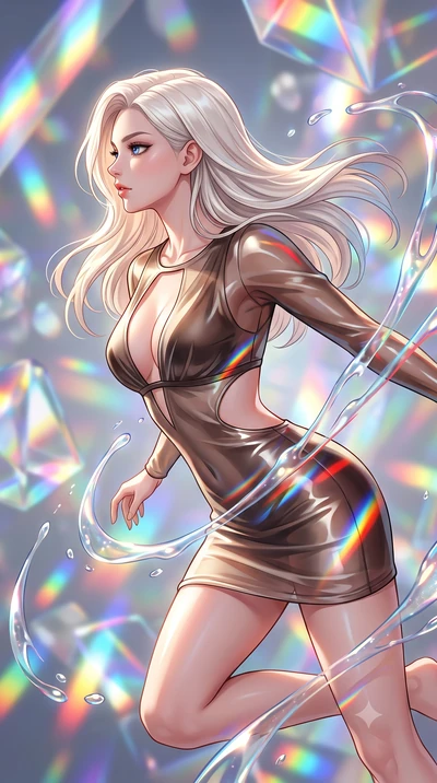 score_9, masterpiece, best quality, ultra-detailed, high-budget anime keyframe, editorial fashion photography, tasteful artistic composition, Caucasian woman. close-up cowboy shot from the waist and thighs up, the character dominates the composition,