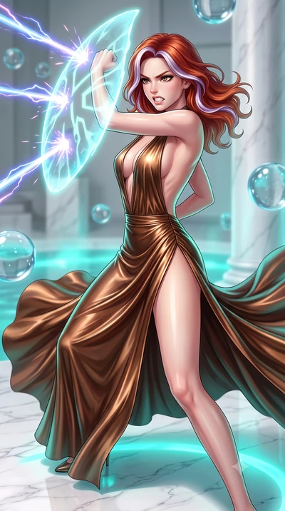 score_9, masterpiece, best quality, ultra-detailed, high-budget anime keyframe, editorial fashion photography, tasteful artistic composition, Caucasian woman, strictly human ears. close-up cowboy shot from the waist and thighs up, the character domin