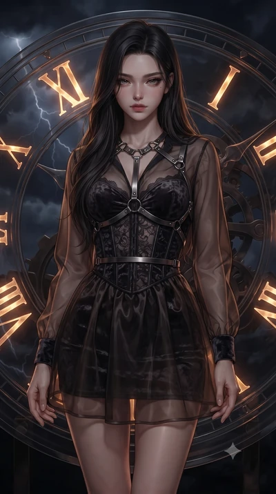 score_9, masterpiece, best quality, ultra-detailed, high-budget anime keyframe, editorial fashion photography, tasteful artistic composition, Korean woman. close-up cowboy shot from the waist and thighs up, the character dominates the composition, fi