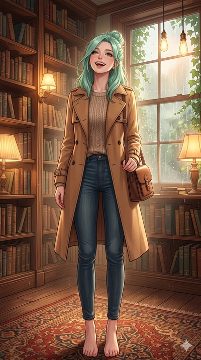 score_9, masterpiece, best quality, ultra-detailed, high-budget anime keyframe, vibrant anime aesthetic, Japanese woman. low angle full-body shot from head to toe showing her feet, filling the entire 9:16 vertical frame with her statuesque presence, 