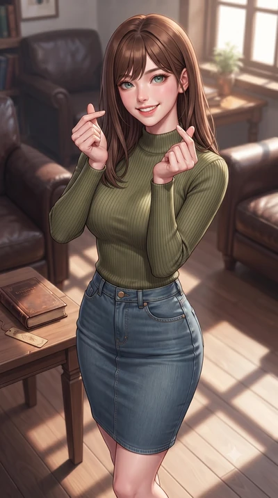 score_9, masterpiece, best quality, ultra-detailed, high-budget anime keyframe, editorial fashion photography, tasteful artistic composition, Korean woman. close-up cowboy shot from the waist and thighs up, the character dominates the composition, fi