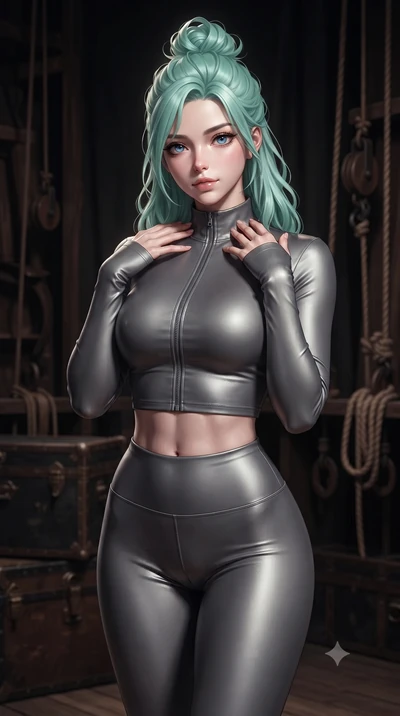 score_9, masterpiece, best quality, ultra-detailed, high-budget anime keyframe, editorial fashion photography, tasteful artistic composition, Japanese woman. close-up cowboy shot from the waist and thighs up, the character dominates the composition, 